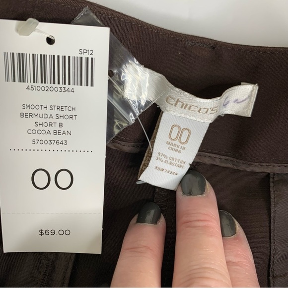 Chico’s Gorgeous Chocolate Brown “The Ultimate Short” Bermuda Short Length Sz 2 - Picture 5 of 12